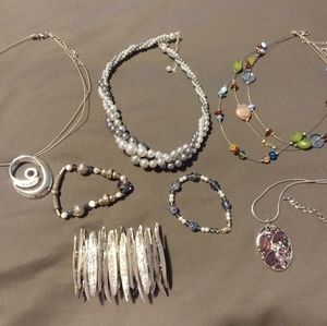 Lot of Silver Tone Jewelry
